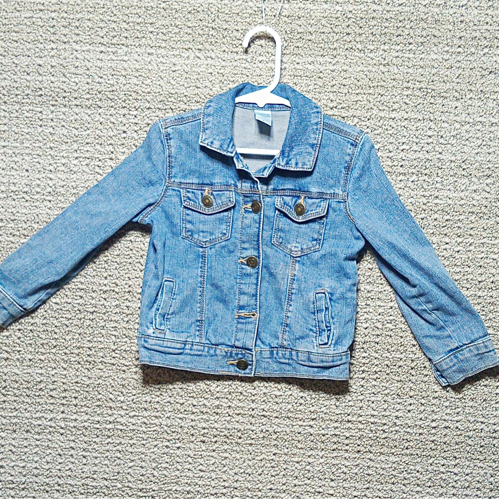 Carter 4T Kids Jean Jacket Blue Denim Long Sleeve Button Front #j10